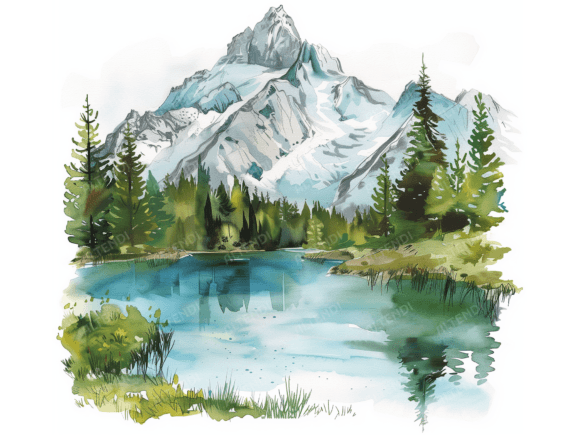 Download Mountain and Lake Landscapes Clipart - Premium Bundle