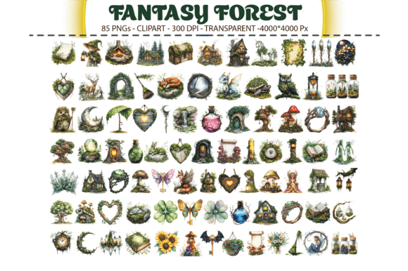 Download Fantasy Forest Clipart – 85 PNGs - Forest clipart Collection