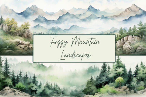 Download Foggy Forest Clipart,Watercolor Mountain - Forest clipart Collection